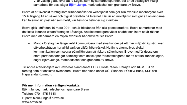Logica inleder samarbete med Brevo för miljövänlig och effektiv kommunikation