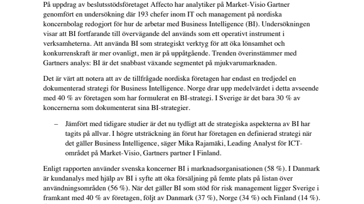 Ny undersökning från Affecto och Marketvisio!