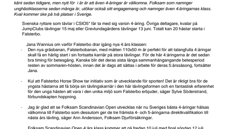 ​Premiär för 4-åringar i Falsterbo
