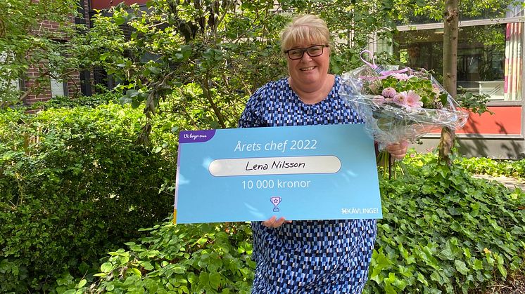 Lena Nilsson mottog i veckan utmärkelsen Årets chef i Kävlinge kommun. 