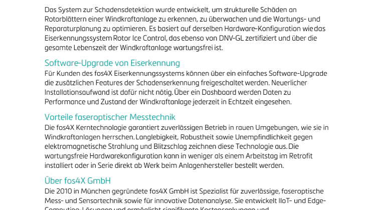 fos4X-System zur Schadenserkennung an Rotorblättern durch DNV-GL rezertifiziert