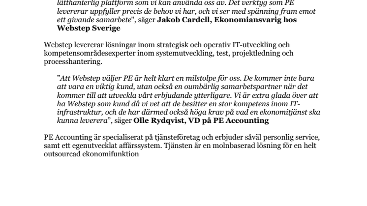 ​Webstep väljer PE!