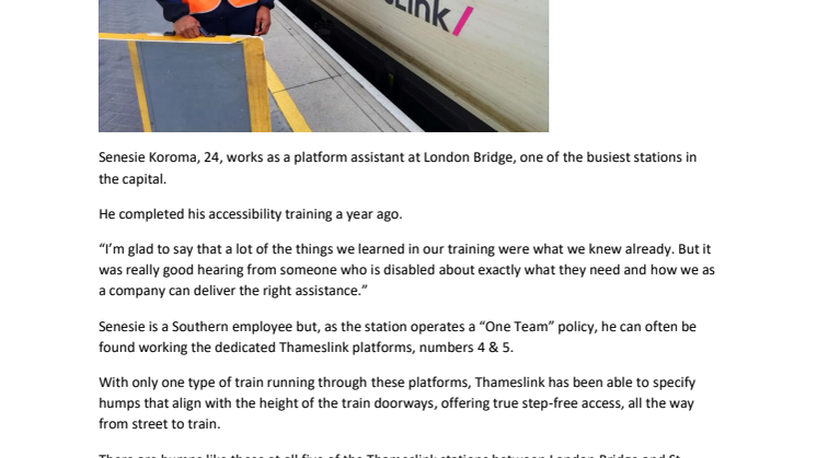 Senesie Koroma - London Bridge accessibility training