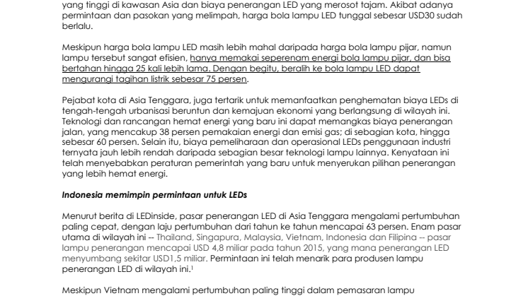 Penerapan LED Lighting Breakneck Indonesia Mendorong Kualitas Produk dan Akses Pasar