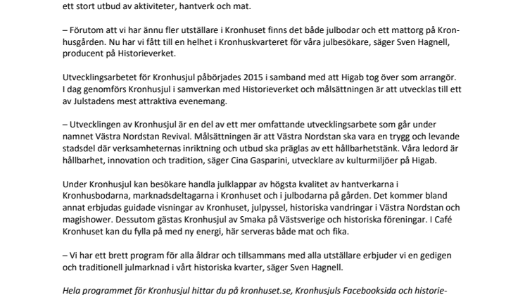 Välkommen till Kronhusjul 2018!