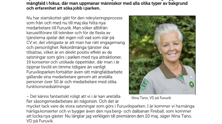 Satsningar på Furuvik ger fler säsongsjobb