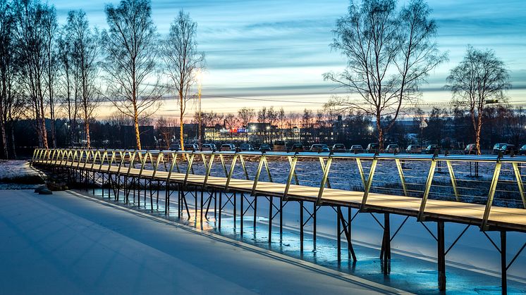 Bild 1. Kyrkparken, gång- och cykelbro i Barkarby