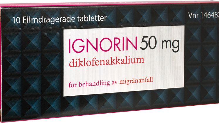 Nyhet! Ignorin (diklofenak 50 mg) gör det möjligt att tysta migränen med en enda tablett