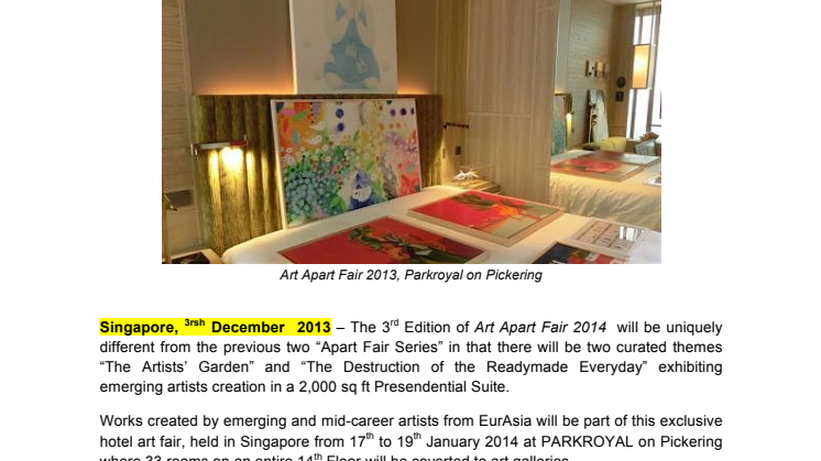 ART APART FAIR 2014 "Its Worlds Apart"
