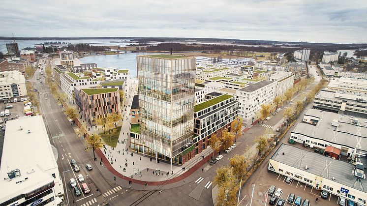Visionsbild Tullholmsviken,  vy från Stadsträdgården