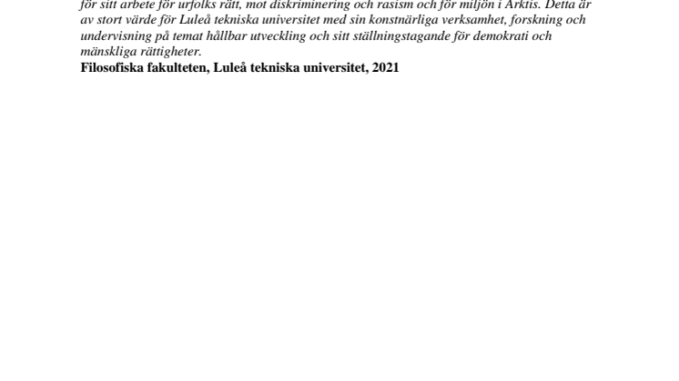 Filosofie hedersdoktor vid Luleå tekniska universitet, 2021, Sofia Jannok.pdf