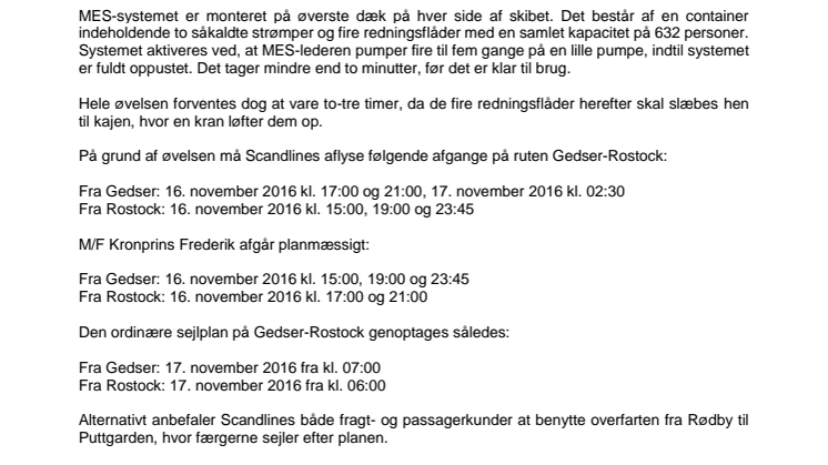 Scandlines afholder sikkerhedsøvelse på M/F Berlin