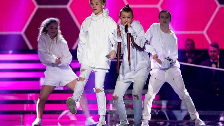 Marcus & Martinus uppträdde under Idrottsgalan den 15 januari 2018 i Stockholm.