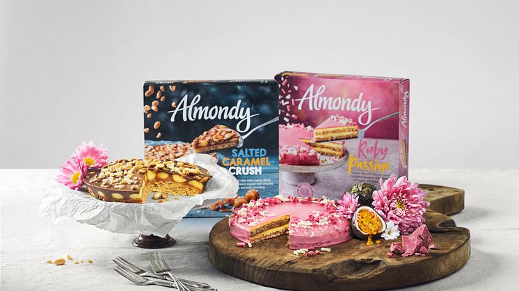 Almondy lanserar dubbla tårtnyheter  - de hetaste smaktrenderna nu i frysdisken