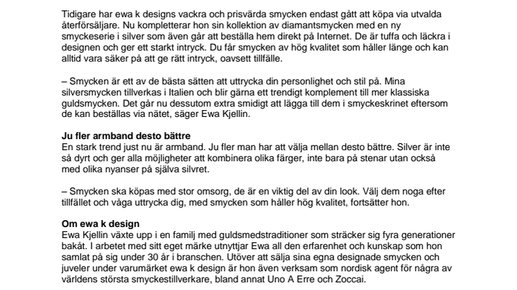 Stilrena designade smycken på nätet från ewa k design