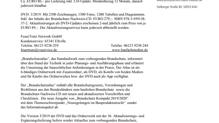 Brandschutzatlas, 3/2019