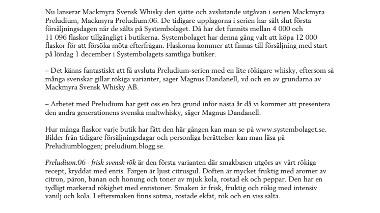 Frisk svensk rök avslutar Preludiumserien