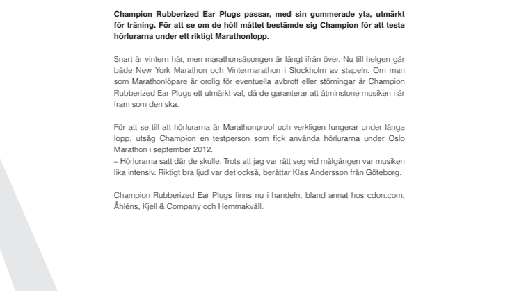 Champion Ear Plugs – Marathonproof