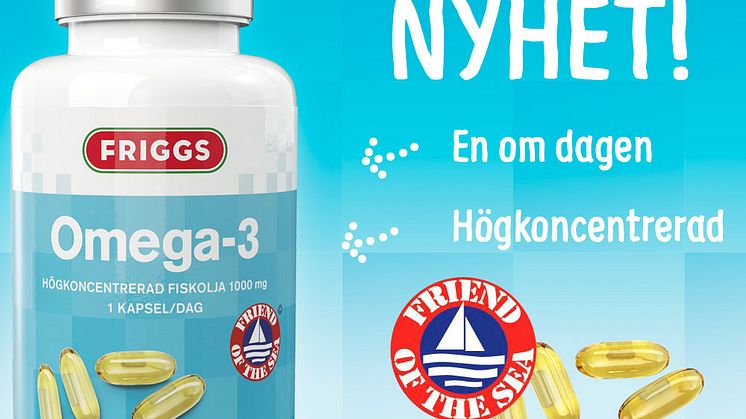 Hållbart producerad, högkoncentrerad Omega-3 - fiskolja med gott samvete från Friggs