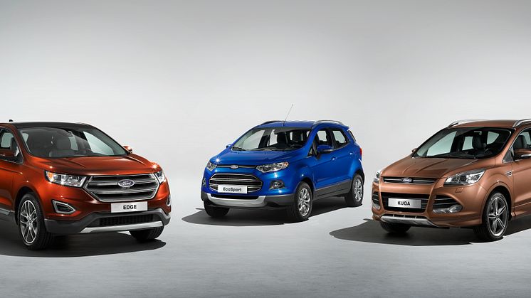 Ford's SUV-modeller; Nye Ford Edge som kommer i 2016, Ford EcoSport og Ford Kuga