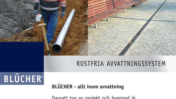 BLÜCHERs rostfria avvattningssystem visas på VA-mässan