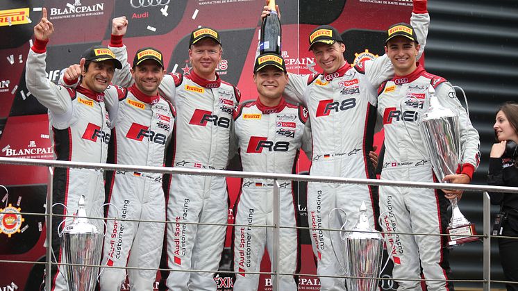 24h Spa 2015 - Stéphane Ortelli (MC), Christian Mamerow (D), Nicki Thiim (DK), Christopher Mies (D), Frank Stippler (D), Nico Müller (CH)