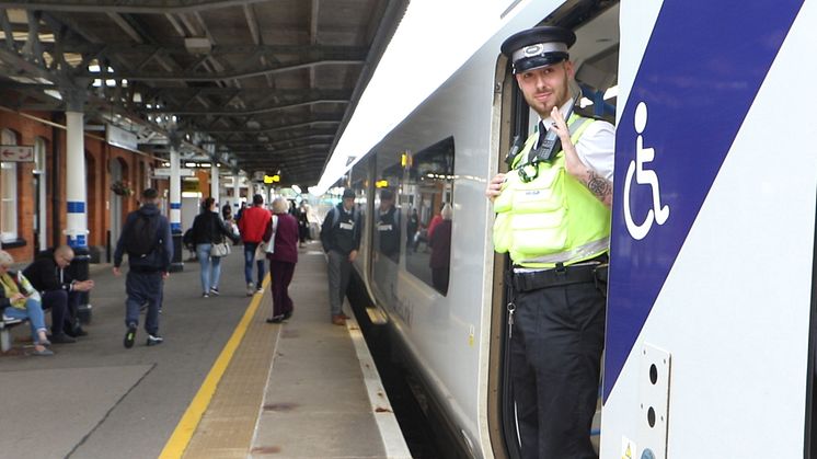 Govia Thameslink Railway Rail Enforcement Officer Ben O'Day found work through the Prince's Trust 'Get Into Railways' programme MORE HIGH RESOLUTION PICTURES CAN BE DOWNLOADED BELOW THIS PRESS RELEASE