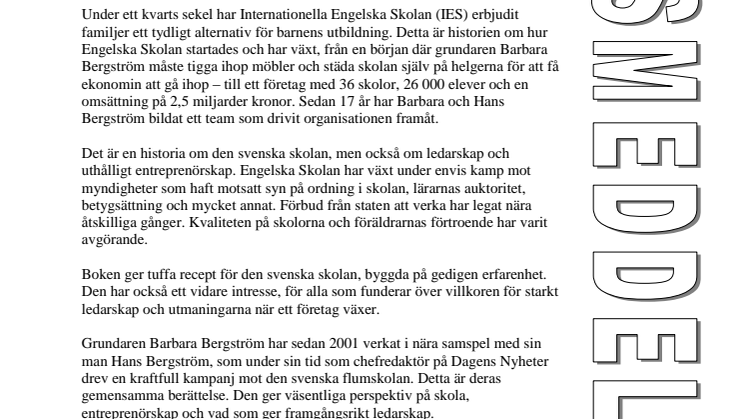 Ny bok: Tough love. Internationella Engelska Skolan - de första 25 åren