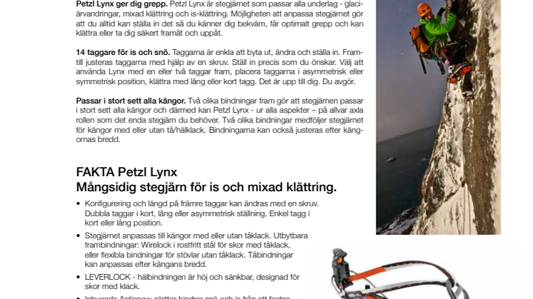 Petzl Lynx - ett stegjärn till alla behov