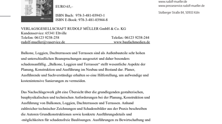 Balkone, Loggien und Terrassen 