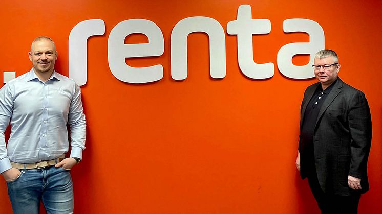 Key account manager i Renta Kenneth Stavedal og Arne Kristian Olsen, innkjøps- og miljøsjef i VB Gruppen har tro på at begge selskapene nasjonale tilstedeværelse kan være en god match.
