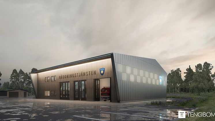 Visualisering nya brandstationen i Grums, Tengbom