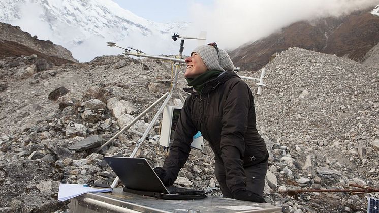 Dr Francesca Pellicciotti on a debris-covered glacier