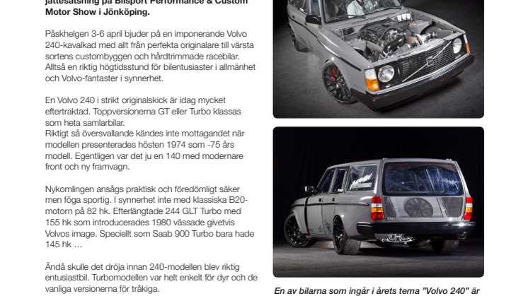 Trotjänaren Volvo 240 firas med storsatsning på Elmia i påsk