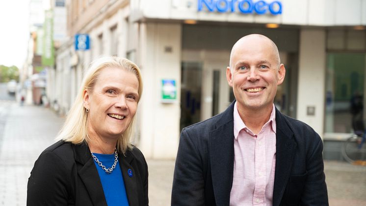 Anna Edin, marknadsområdeschef företagsavdelningen på Nordea och Johan Frishammar, professor i entreprenörskap och innovation vid Luleå tekniska universitet.ar 1_ high.jpg