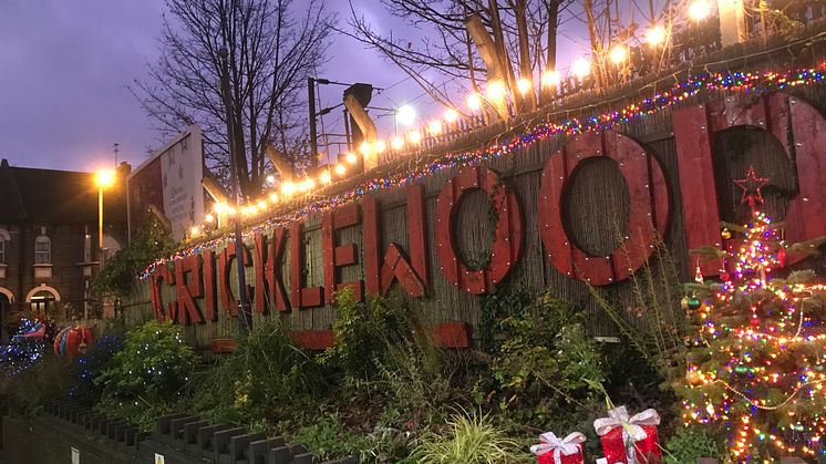 Lit up for Christmas - the lights at Cricklewood station