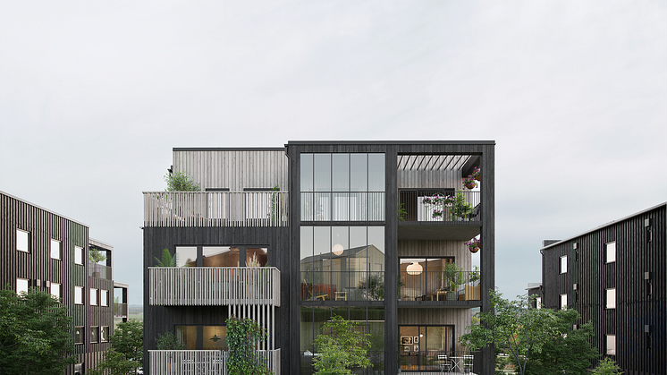 Hus med omsorgsfulla detaljer i trä snart färdigställda i Varberg