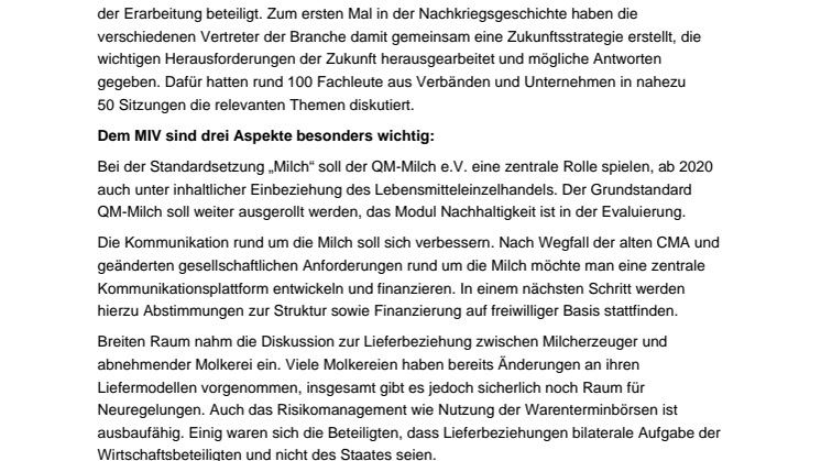 Gemeinsame Zukunftsstrategie: Strategie 2030 der deutschen Milchwirtschaft vorgestellt