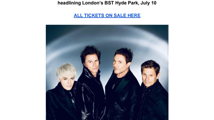 Duran Duran "ALL OF YOU" - engelsk pressrelease