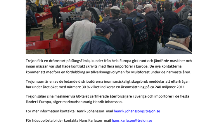 Efterfrågan inom skogsbrukssektorn har ökat med närmare 30 %