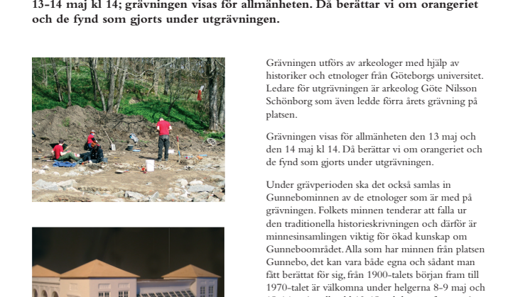ARKEOLOGISK UTGRÄVNING AV ORANGERIET 