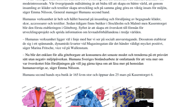 Hållbart mode till Göteborg med Humana second hand 