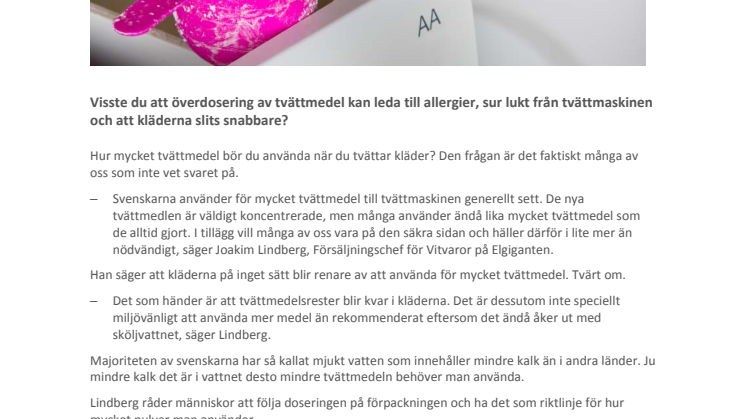 Använder du för mycket tvättmedel?