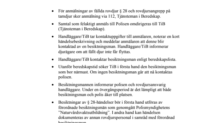 Länsstyrelsens rutiner vid 28§ ärenden