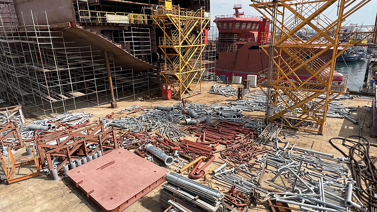 PR24 pipes on slipway – Piping installation process