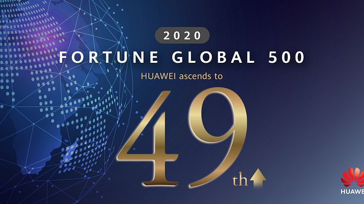 Huawei klättrar till plats nummer 49 på Fortune Global 500-listan