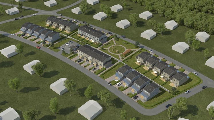 3D-illustration över området - Brf Bränninge Vidder