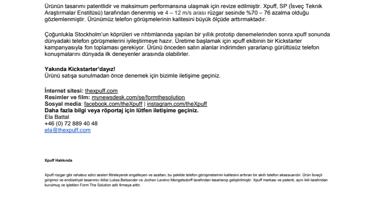 İsveçli startup xpuff telefon görüşmelerinizi gürültü kirliliğinden arındırıyor