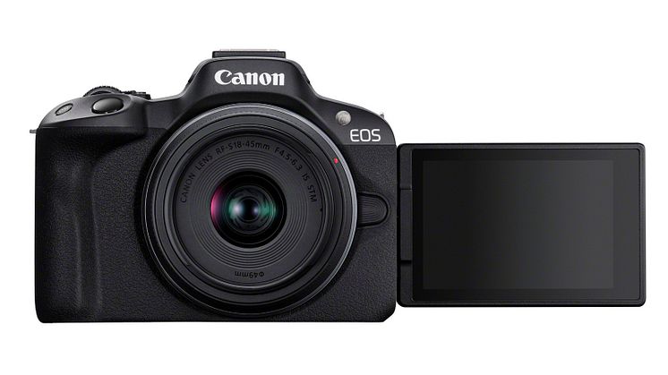 Canon EOS R50_Black_The Front_RF-S18-45mm(BK)