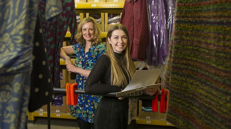 Northumbria graduate intern Megan Hincks (front) with Lily Ella owner Zoe Glover